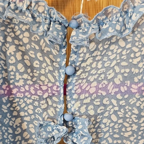 Chic Long Sleeve Blue Floral Dress - Picture 8 of 10